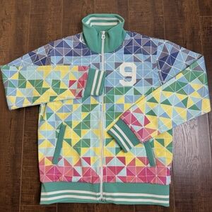 SCOTCH & SODA Mens L Tracksuit Jacket Sport Top Geometric Full Zip Jumper